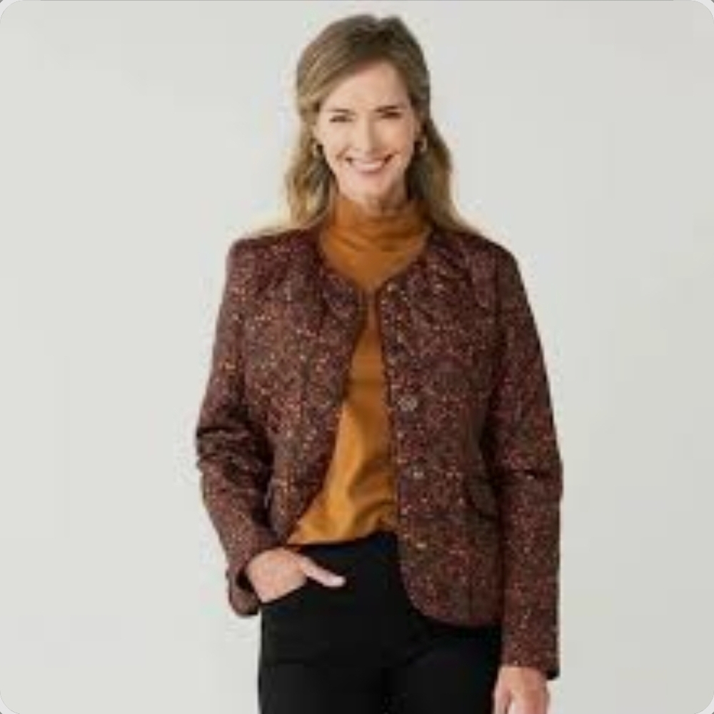 Croft & Barrow Brown Blazer Quilted Suit Jacket, Perfect For Autum!!